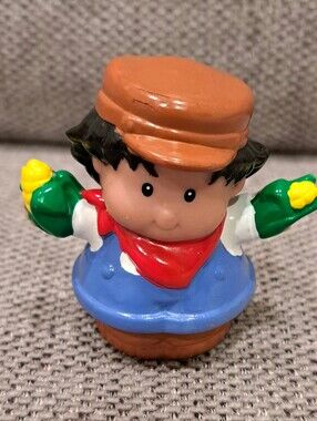 Little People Farmer Red Bandana Holding Corn 2001 Fisher Price